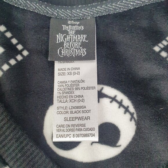 Disney Tim Burtons The Night Before Christmas 3 Pc Pajama Set Womens XS 0-2 - Picture 3 of 5